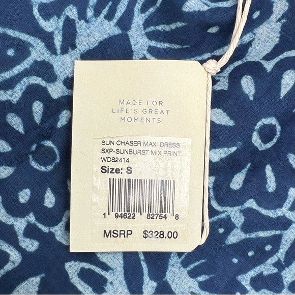 Faherty Sun Chaser Tiered Maxi Dress Size Small Blue Sleeveless Sundress New NWT - Picture 7 of 8